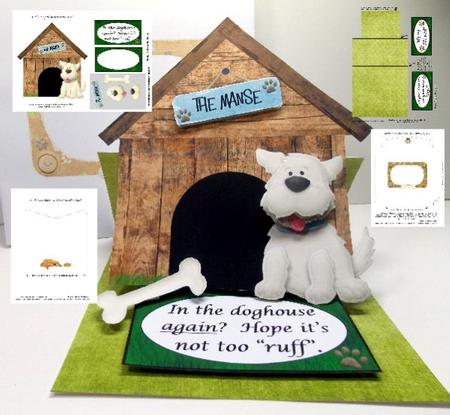 In the Dog House Easel Card and Envelope
