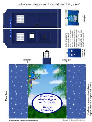 Police Box Bigger on the Inside Birthday Gatefold Card