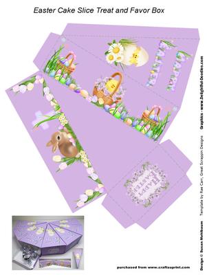 Easter Cake Slice Treat and Favor Box