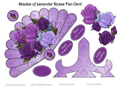 Shades of Lavendar Roses Fan Card