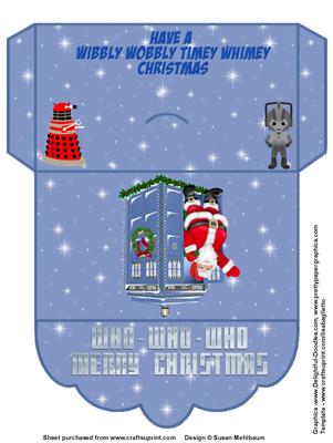 Christmas Tardis Money Envelope