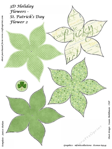 3D Holiday Flowers - St Patricks Day