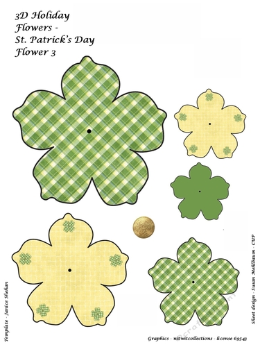 3D Holiday Flowers - St Patricks Day Flower 3