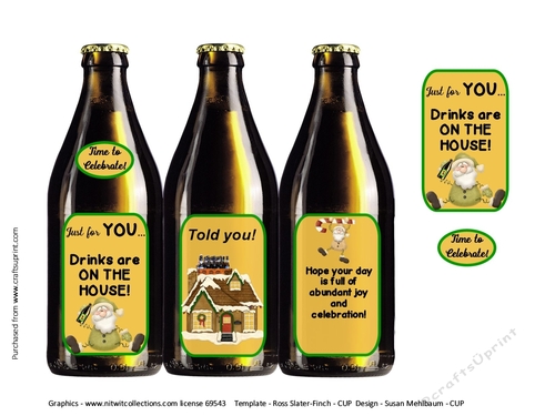 Beer Bottle Concertina Celebration Card