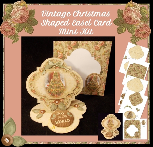 Vintage Christmas Shaped Easel Card Mini Kit