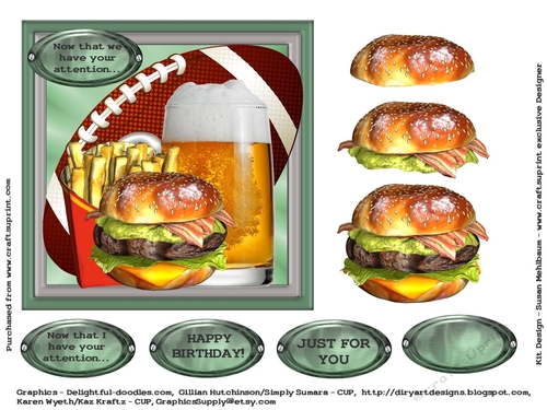 Favorite Things 6 x 6 American Football Card Topper