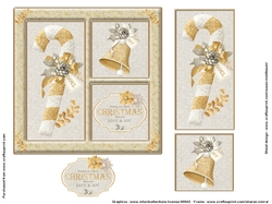 Golden Christmas Greetings Card topper
