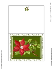 Christmas Thank You Holiday Cut and Fold Quick Card Poinsettia
