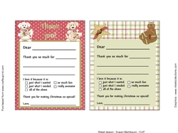 Christmas Thank You Holiday Cut and Fold Quick Card Fil in the Blank