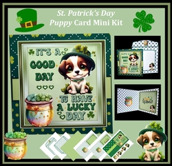 St. Patricks Day Puppy Card Mini Kit