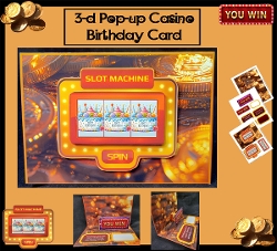 3D Pop-up Casino Winner Birthday Card Mini Kit