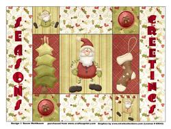 Tri-shutter Seasons Greeting Quilt Card