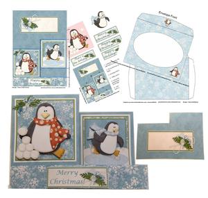 Penguin Snowball Side Stepper Card