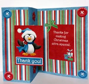 Christmas Thank You Fold Back Card