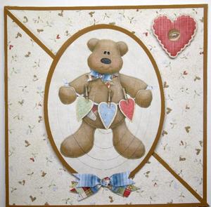 Love You Beary Much Card Kit with Decoupage and Envelope