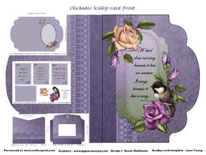 Scallop Edge Chickadee Card