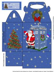 Santa's Tardis Gift Box and Tag