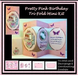 Pretty Pink Birthday Wishes Tri-Fold Card Mini Kit