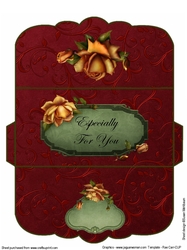 Elegant Golden Rose Gift and Voucher Envelope