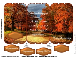 Fall Journey Scalloped Tri Fold Card