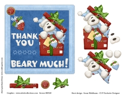 Thank You Beary Much Card Topper with Decoupage