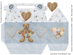 Warm Fuzzy Bear Heart felt Gable Box