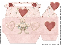 Warm Fuzzy Bear Heart felt Gable Box
