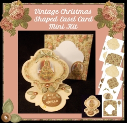 Vintage Christmas Shaped Easel Card Mini Kit