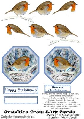 Christmas Robin Step by Step for Panel Trifold - Sheet 2