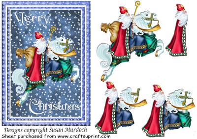 Magical Santa - Christmas Card Front & Step by Step