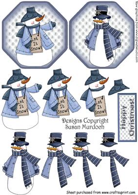 Christmas Snowmen Step by Step for Panel Trifold - Sheet 2
