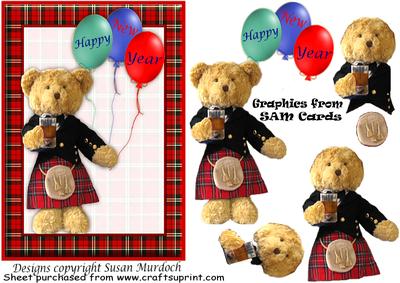 Tartan Teddy in Kilt - for New Year!