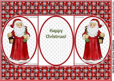 Santa Cut Out Panel Trifold Card - Sheet 1