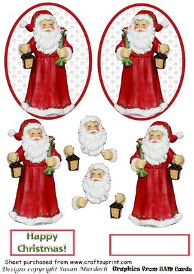 Santa Toppers for Panel Trifold Cards - Sheet 2