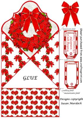 Poinsettia Garland 'spring' Christmas Card