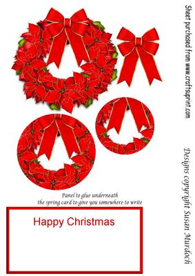 Christmas Poinsettia Pyramage Topper - for Spring Card