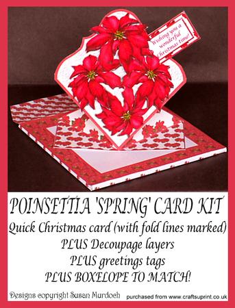 Poinsettias - 3D 'spring' Card Kit with Boxelope