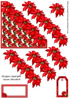 Poinsettia Cut Away Card & Decoupage