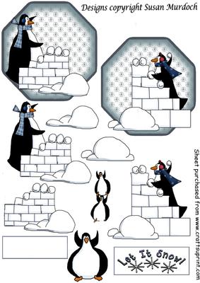 Christmas Penguins Step by Step for Panel Trifold - Sheet 2