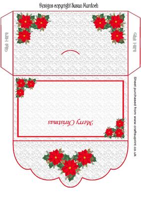 Money Wallet/gift Envelope - Poinsettias