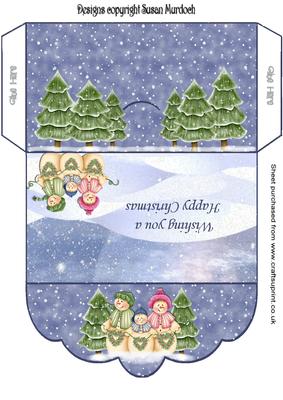 Gift Envelope/money Wallet - Snowmen