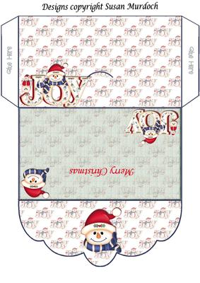 Gift Envelope/money Wallet - Snowman / Joy