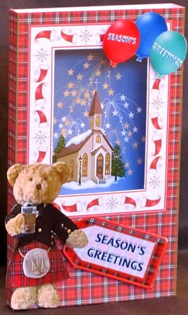 Christmas Tartan Kilted Ted Kit (folds Flat) with Envelope