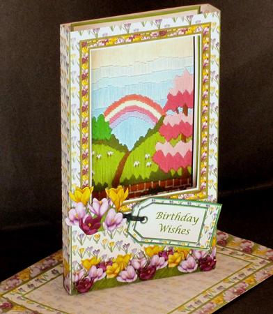 'crocuses in Spring' Box Card Kit (folds Flat) with Envelope