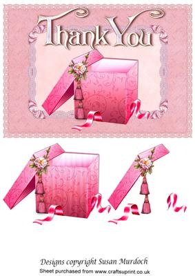Thank You - Pink Gift Box in Lace