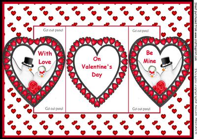 Valentine Doves Cut Out Panel Trifold Card