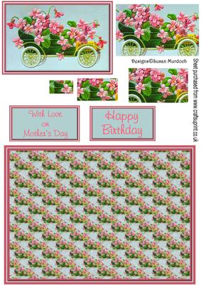 Vintage Floral Car Topper & Card Base