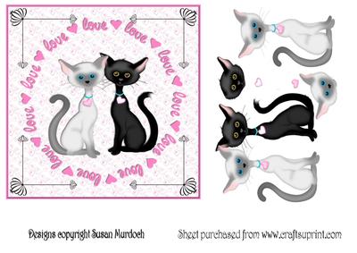 Valentine Cats Couple - or Anniversary/engagement
