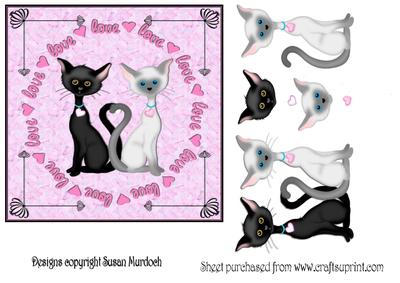 Valentine Cats Couple 2 - or Anniversary/engagement