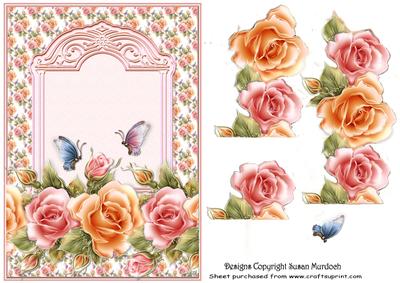 Roses Card & Decoupage - No Greeting